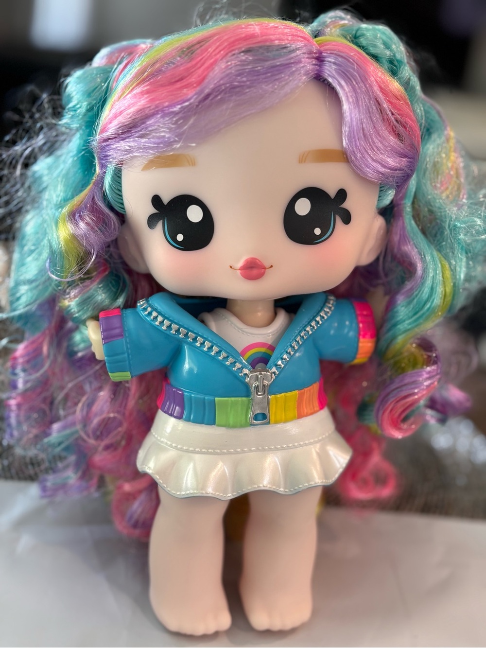 Rainbow Hair Colorful Kids Doll with Multicolor Outfit